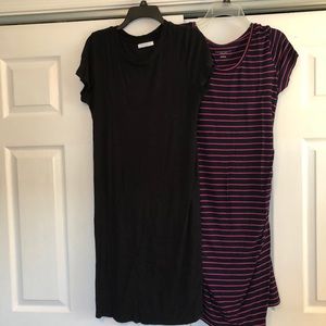 Two short sleeve maternity dresses, small